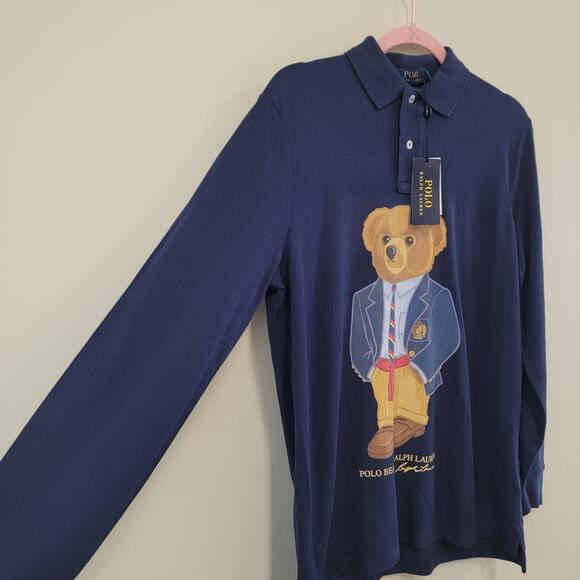 NWT Ralph Lauren Teddy Long Sleeve Polo Navy Small - Picture 6 of 12